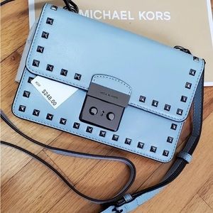 Michael Kors blue crossbody studded purse